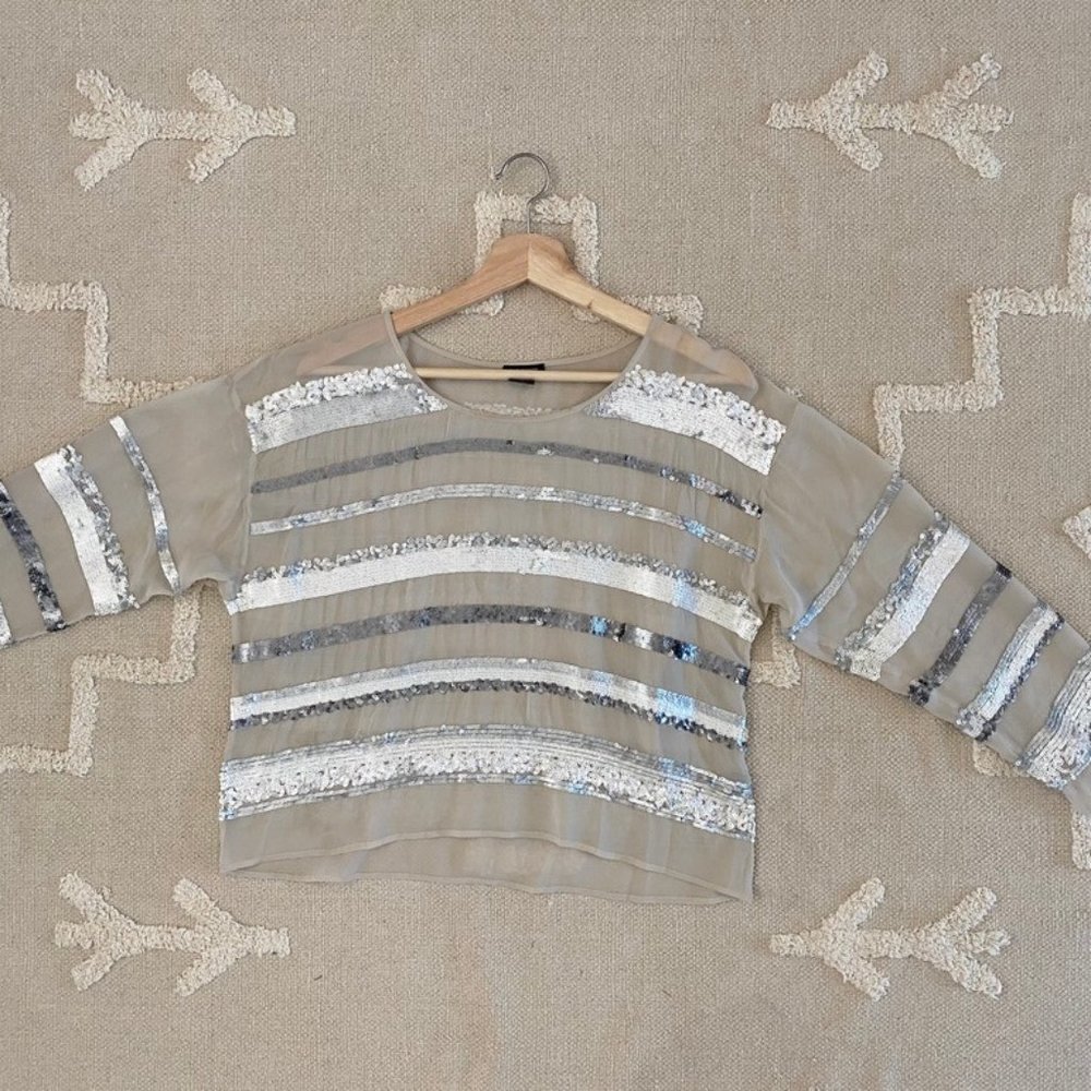 Club Monaco Sequin 3/4 Blouse